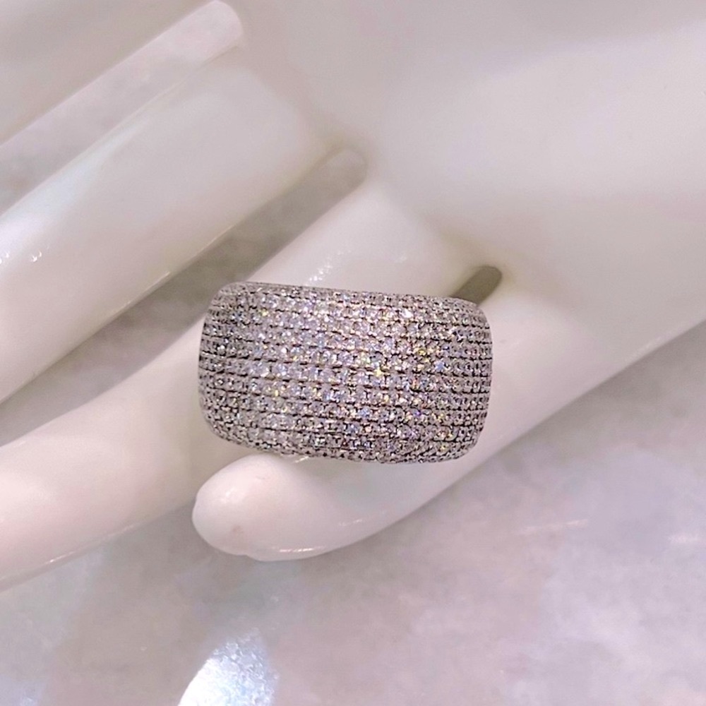 Diamond (Sim) Sterling Silver Statement Ring - image 2